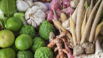 Lemon kaffir ginger onions Herb ingredient of Traditional,  thai